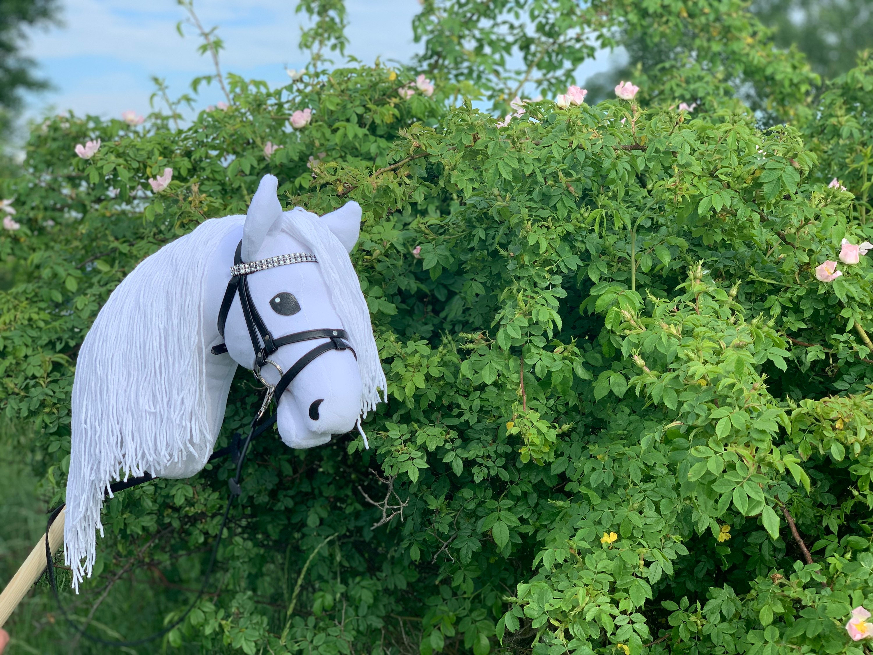 White Hobby Horse With Bridle and Reins Etsy UK