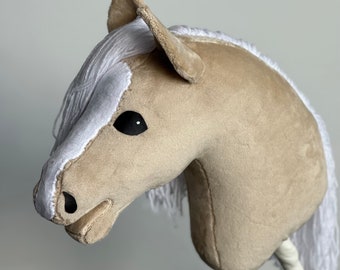 Palomino Hobby Horse with white straight  mane