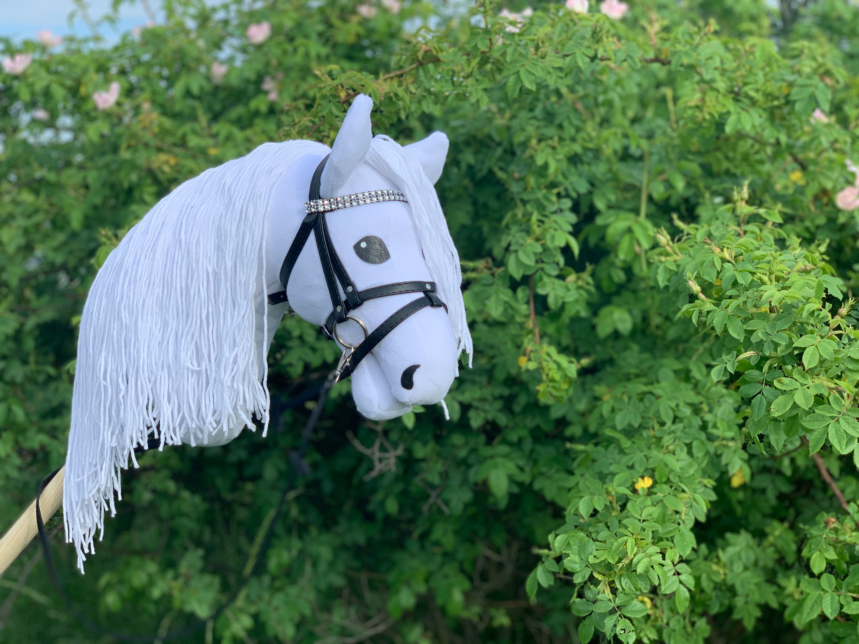 White Hobby Horse With Bridle and Reins Etsy UK