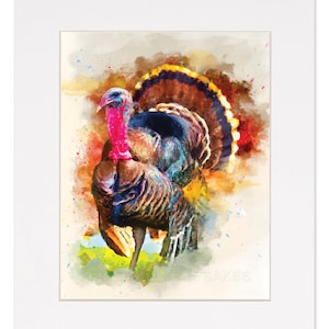 TURKEY, Nature Art,  Watercolor Style Art, Turkey Print