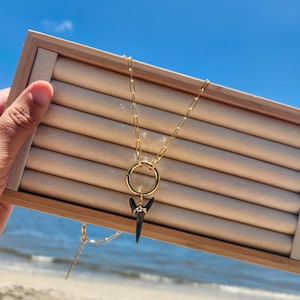 Shark Tooth Toggle Necklace | Gold paper clip chain | Shark Tooth jewelry | Beach necklace | Summer accessories | boho necklace
