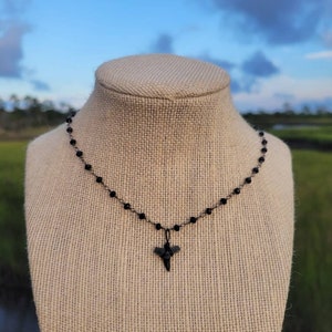 Shark tooth choker |  Gunmetal Chain