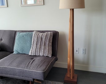 Wooden standard 2024 floor lamp