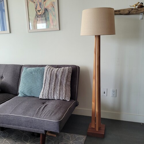 Hardwood Wooden Floor Lamp Etsy