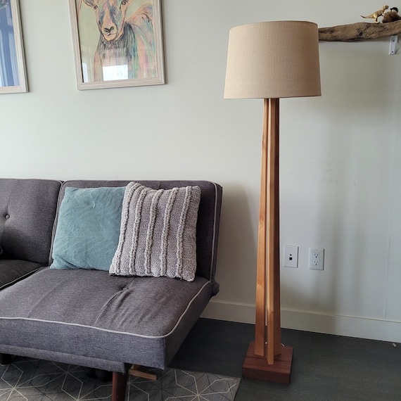 Hardwood Wooden Floor Lamp Etsy Australia