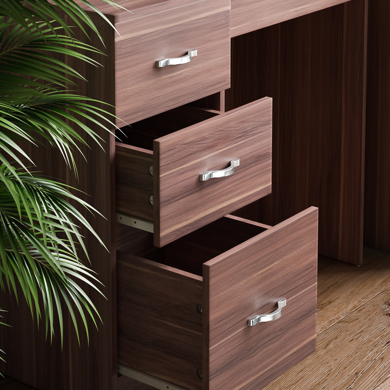 Walnut Wood Computer Desk Dressing Table Bedroom Storage Etsy