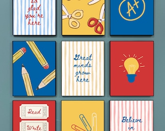 Classroom Posters: Positive Teacher Quotes, Primary Colors (Digital Download)