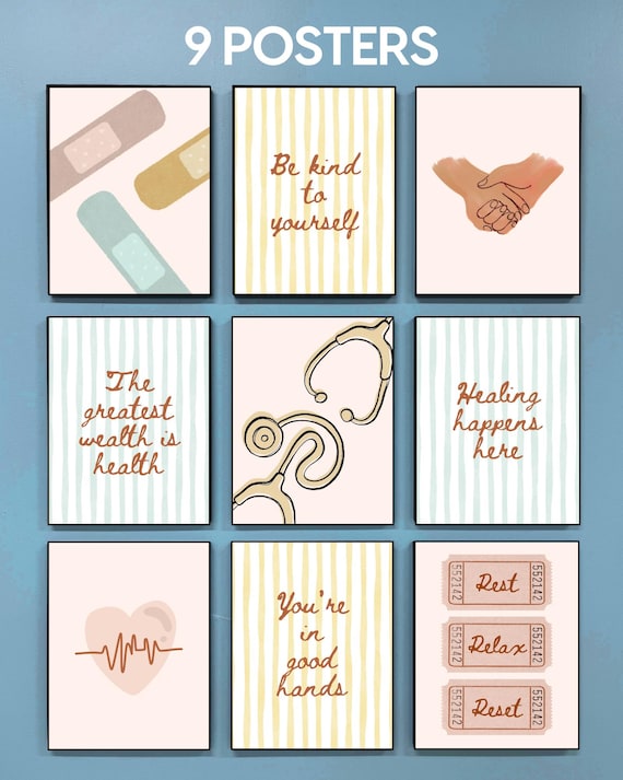 Nurse Office Wall Art, School Nurse Decor, Printable Nurse Posters, Pastel Medical Office Decor (Digital Download)