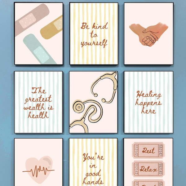 Nurse Office Wall Art, School Nurse Decor, Printable Nurse Posters, Pastel Medical Office Decor (Digital Download)