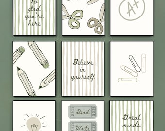 Sage Green Classroom Posters: Positive Teacher Quotes, Earthy Green Decor (Digital Download)