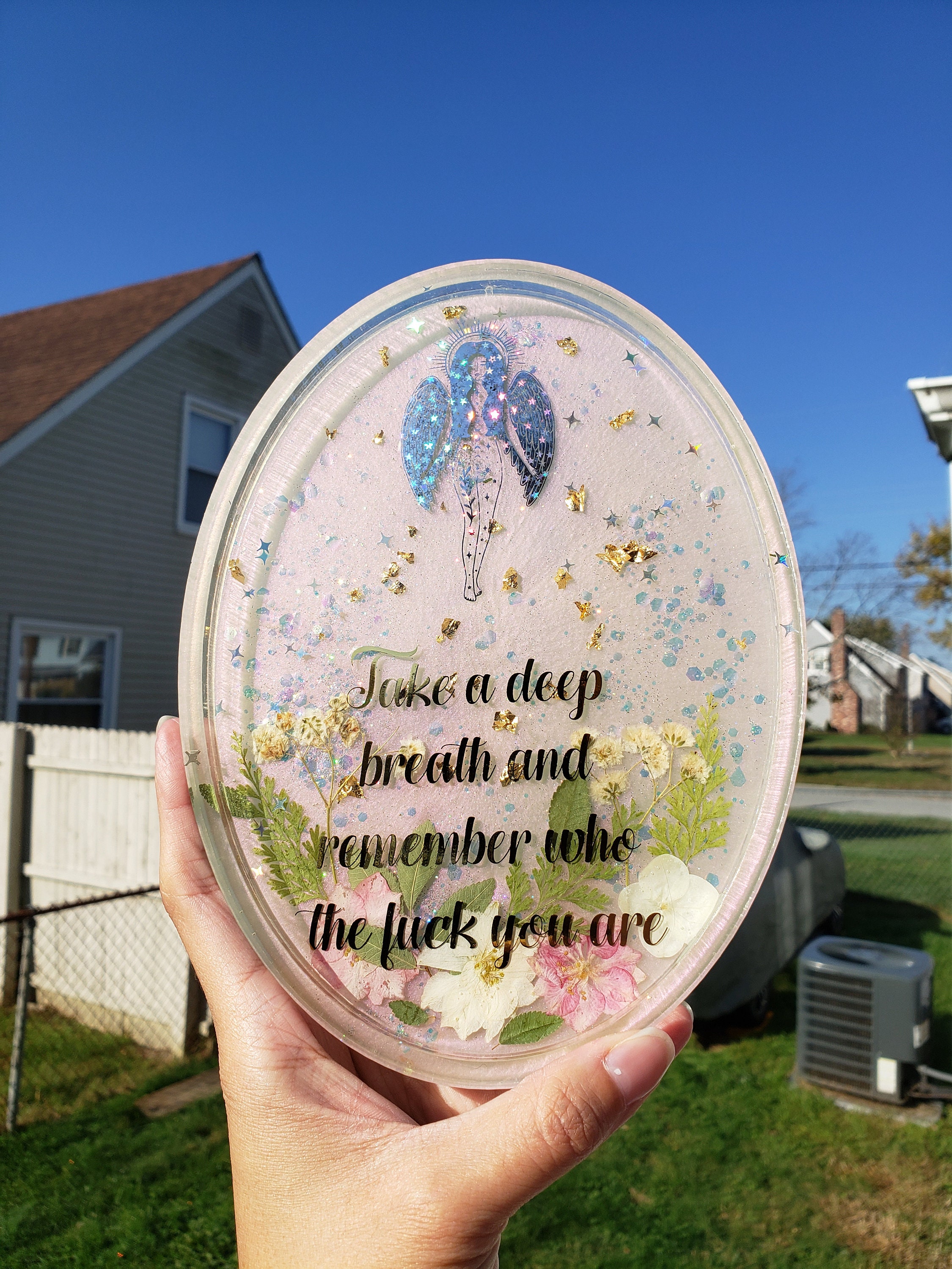 Inspiratie citaat godin engel echte gedroogde geperste