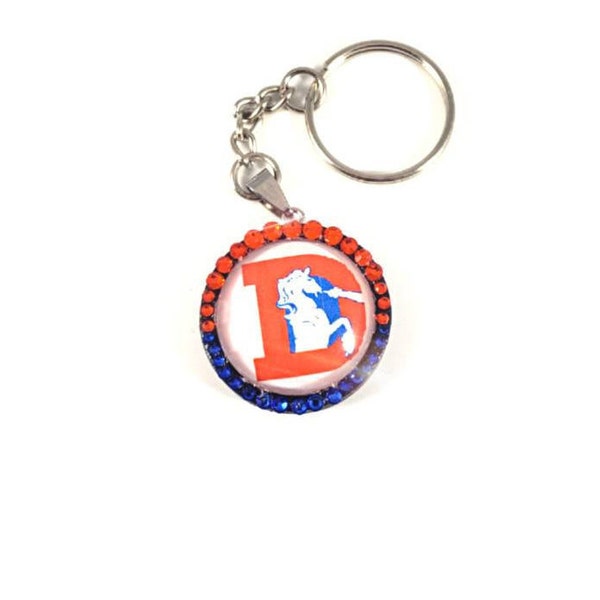 Denver Broncos Keychain Key Ring | Broncos his & hers couples gift bedazzled keychain