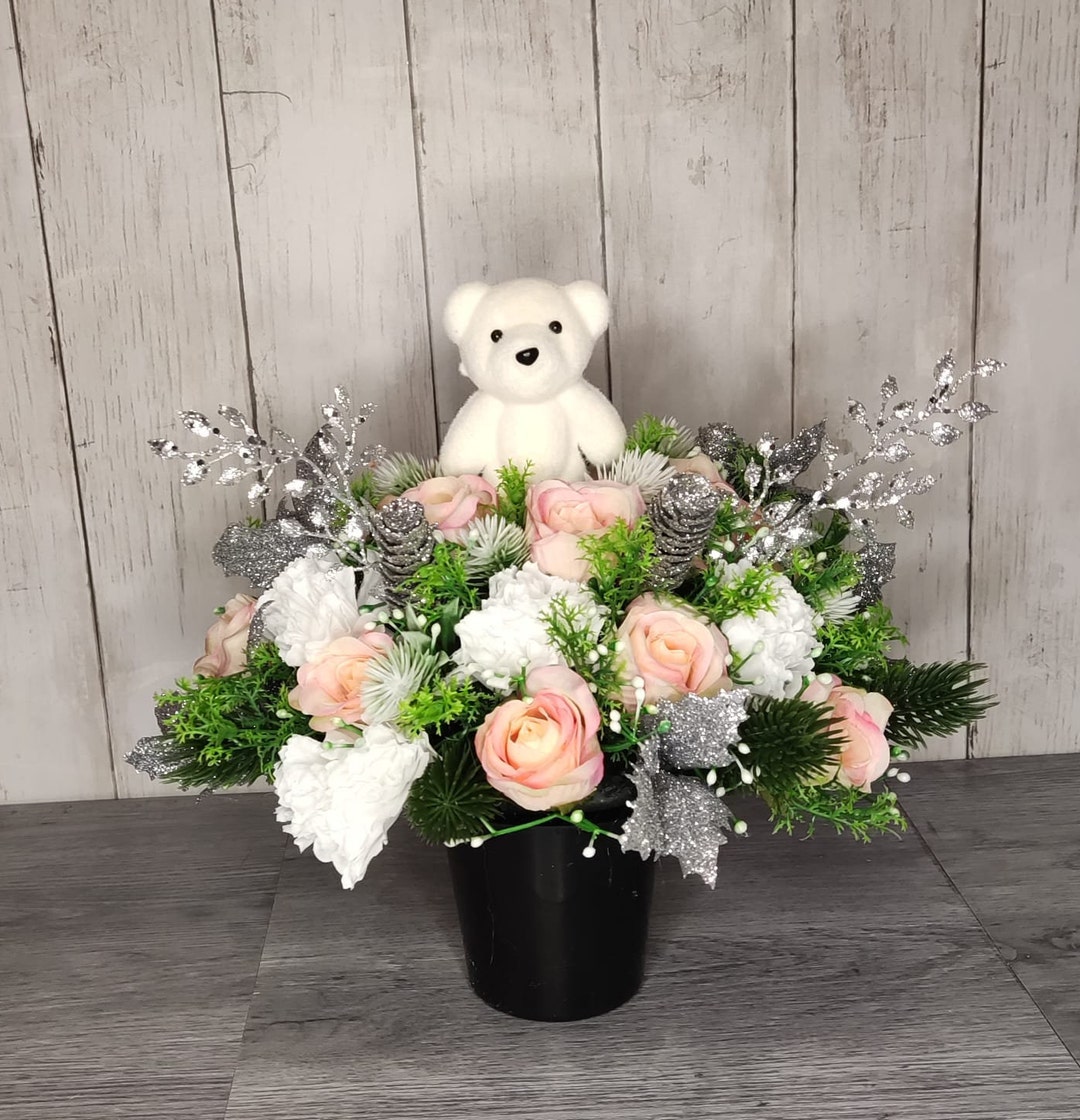 Christmas Flower Grave Pot Artificial Flower Grave Pot Etsy UK