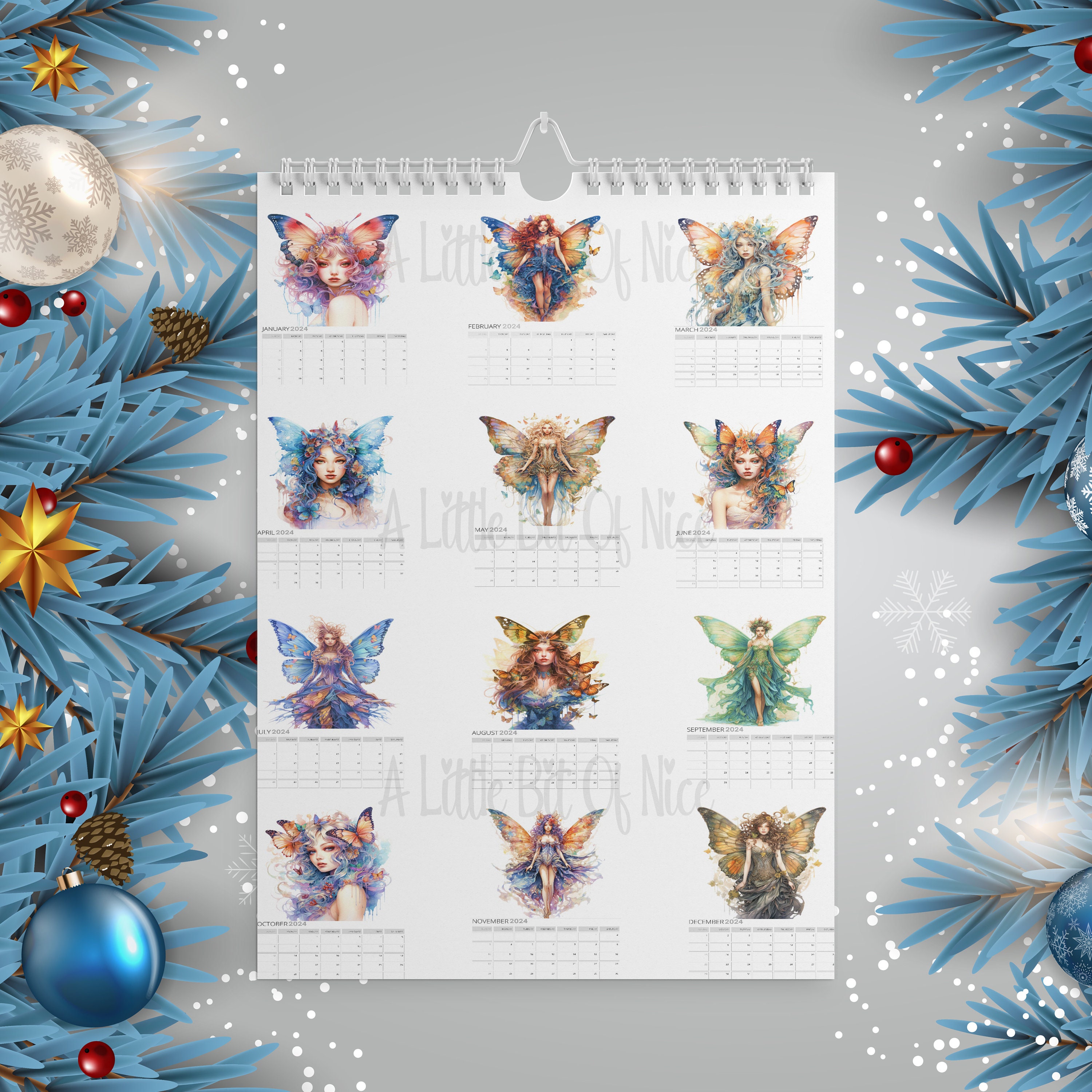 A4 Calendar A4 Fairy Calendar Wall Hanging Calendar Fantasy Etsy UK