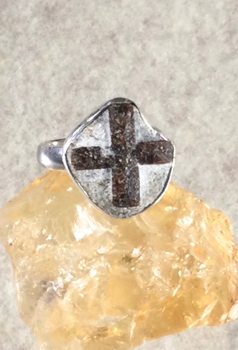 Staurolite Ring in Sterling Silver size 7.0