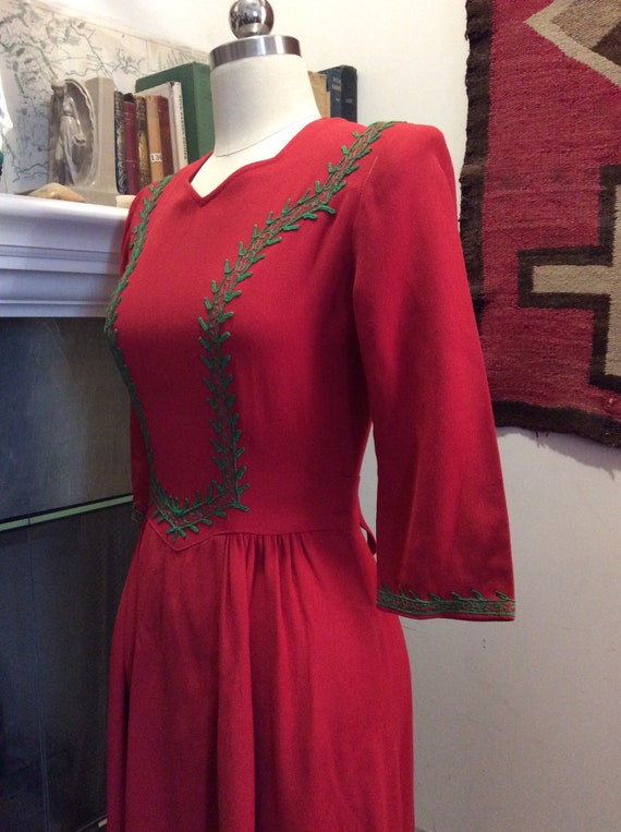 1930s red dress