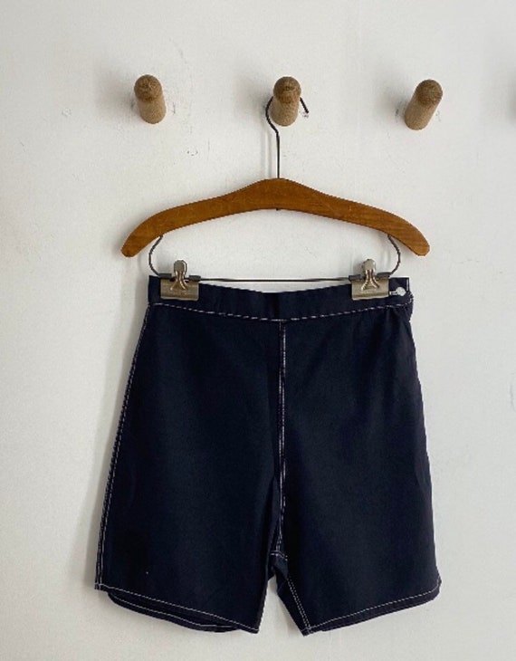 1950s ink black side zip shorts.