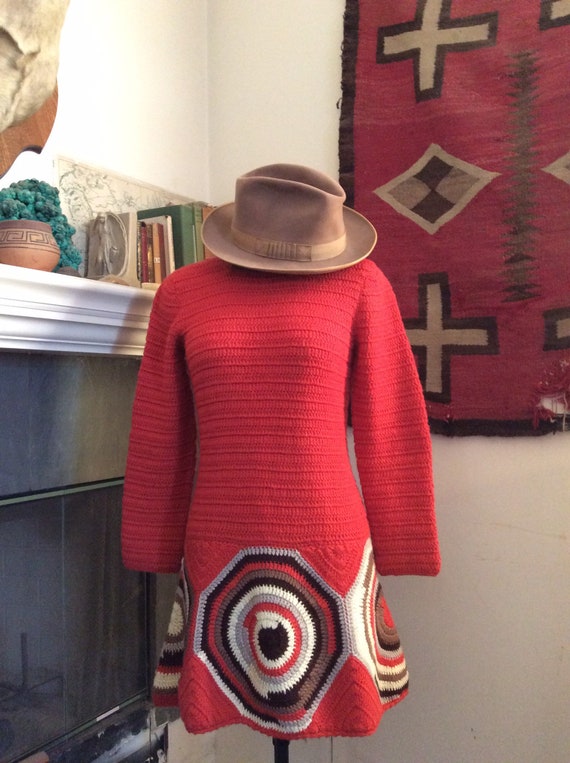 1960s knit mini dress.