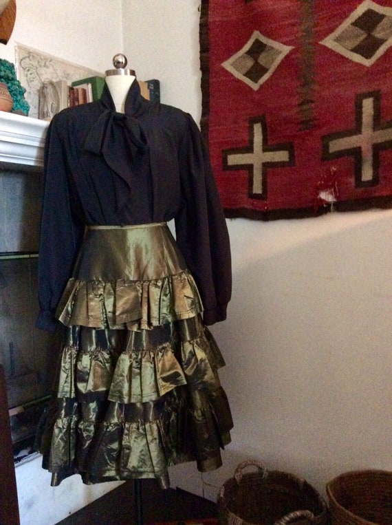 Vintage Betsey Johnson punk label taffeta skirt.