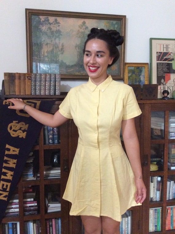 1940s sunny yellow playsuit.