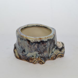 Lucky bamboo pot, no draining holes, handmade.