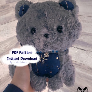 Stuffed Bear Sewing Pattern- NO TUTORIAL - Plush Pattern - Sewing Patterns - Teddy Bear Pattern - Stuffed Toy Pattern