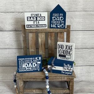 Fathers Day tiered tray, Farmhouse decor, mini book stack, Dad decor, Father’s Day gift
