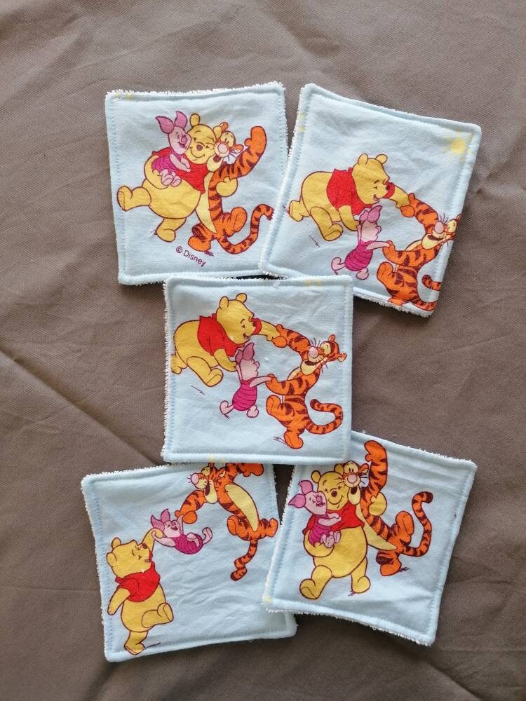 Lot de 5 Lingettes Démaquillantes Lavable en Éponge Bambou - Upcycling Imprimé Des 2000's