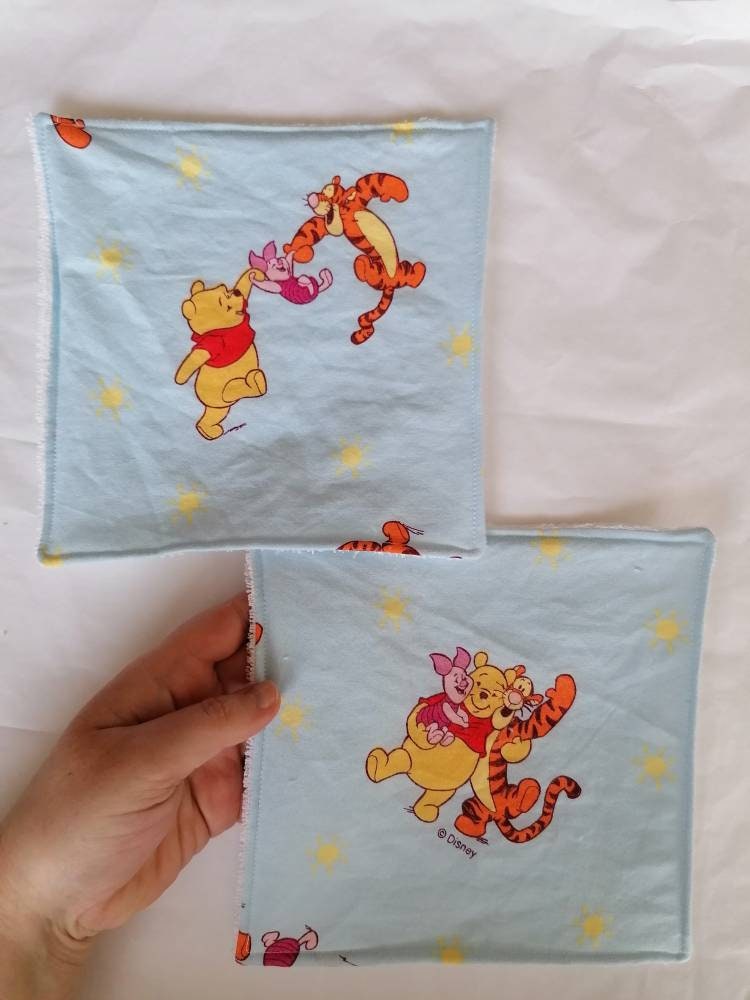 Lot de 2 Debarbouillettes | Grandes Lingettes en Éponge Bambou-Imprimé Au Choix
