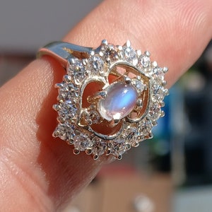 Moonstone Silver Ring, Moonlit Beauty: Artisan Moonstone Silver Ring, Sterling Silver, Size 7.5 - Handcrafted Moonstone Solitaire Ring