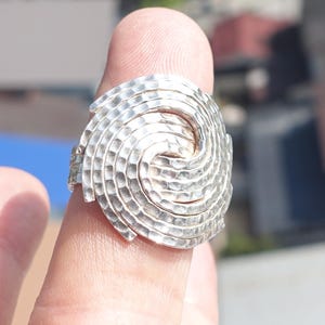 Minimalist Yin Yang Sterling Silver Ring Handmade Unisex Band Design Size 7