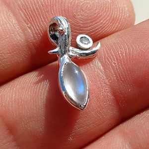 Silver Moonstone Charm Pendant, Moonstone Charm, Ethereal Moonstone Tree Pendant - Sterling Silver Charm for Her