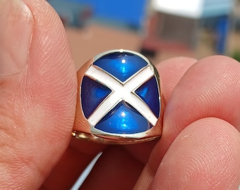 Ring Schotse vlag - Show Your Scotland Pride Perfect voor sportevenementen Fanoutfits Pinky sieraden heren cadeau
