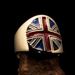 Union Jack-ring, British Pride-ring - Vier het Verenigd Koninkrijk met deze messing Union Jack-statementring - Union Jack-ring voor mannen en vrouwen