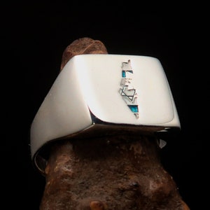 Anillo con la bandera de Israel, anillo de plata esterlina, anillo para el meñique de hombre, bandera de Israel, anillo con la estrella de David, anillo para hombre, atuendo para eventos deportivos, ropa para fanáticos