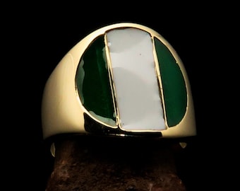 Nigerian Flag Ring, Round shaped Ring, Pinky Ring, Costume Ring, Flag of Nigeria, Sport Event Outfit, Fan Accessoiries, Gift for Sport Fan