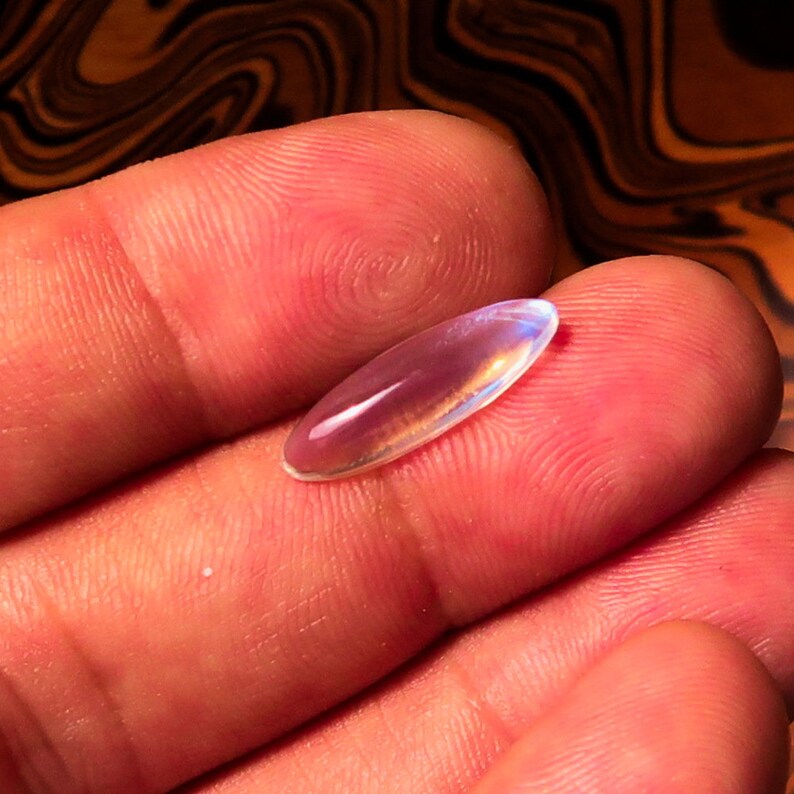 Free Form irregular shaped Ceylon Moonstone Cabochon 3.0 CT 18.4 mm x 5.9 mm x 4.3 mm