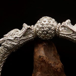 Men&#39;s Dragon Bracelet, Sterling Silver Bracelet, Fierce Dragon Head Bracelet, Unique Men&#39;s Jewelry in Sterling Silver