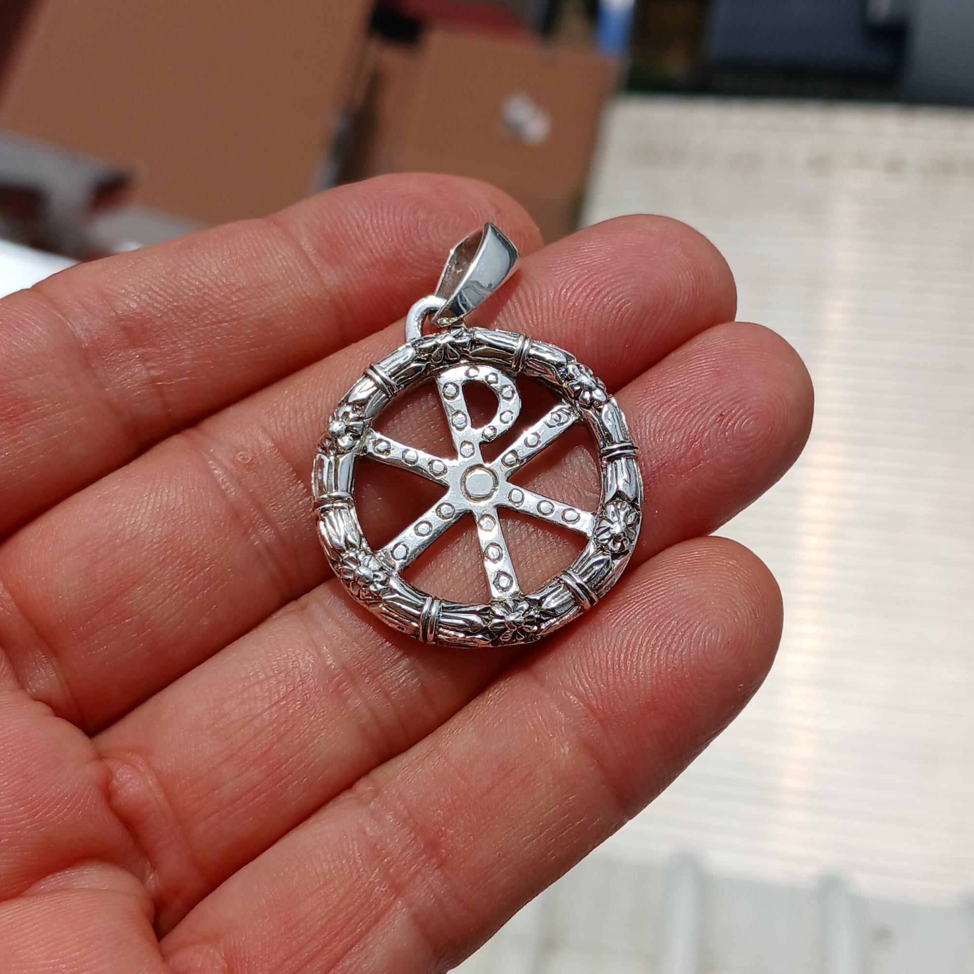 Chi Rho Sterling Silver Amulet - Ancient Christogram Pendant Christian ...