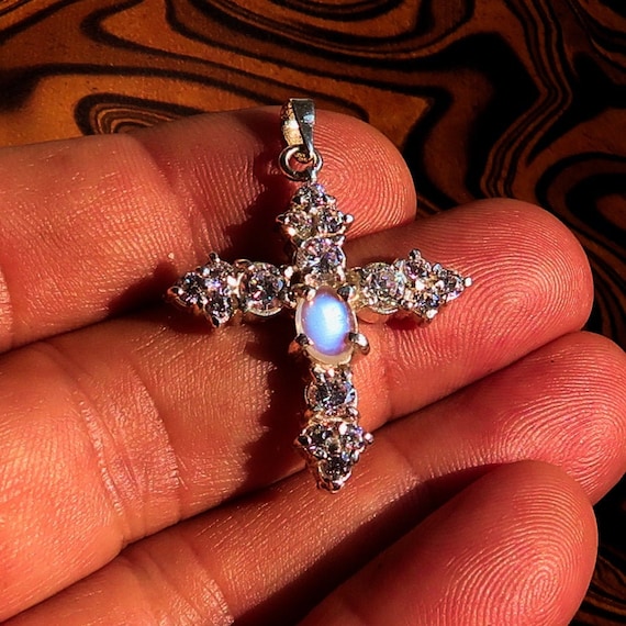 Moonstone cross necklace deals