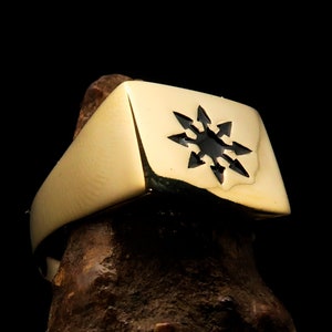 Chaos Star Ring, Pinky Ring, Octaris Star of Discord Ring - Edgy Costume Jewelry for Him