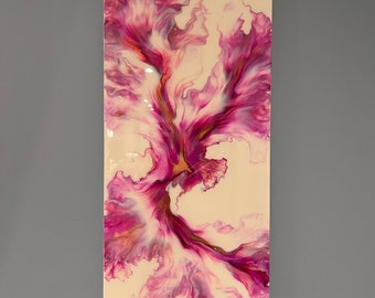 Pink Acrylic Dutch Pour Painting Resin Finish