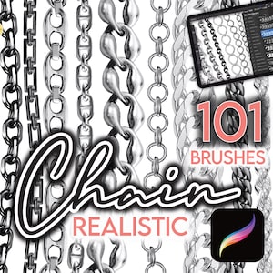 101 PROCREATE FASHION BRUSHES • Chain Rhinestones Jewels Jewelry Sparkle Stamps + Free Palette • Designer Anime Manga