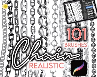 101 PROCREATE FASHION BRUSHES • Chain Rhinestones Jewels Jewelry Sparkle Stamps + Free Palette • Designer Anime Manga
