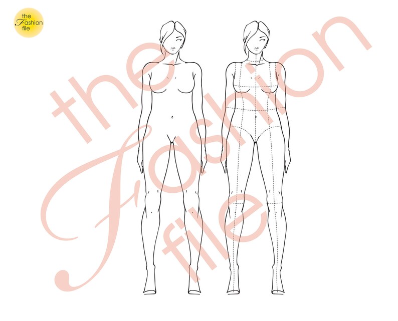 STANDARD / REALISTIC BODY Fashion Figure Templates 9-head - Etsy