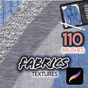 110 PROCREATE FABRIC TEXTURE Brushes Realistic Knits Fishnet Wool Sweater Leather Denim Linen Fur Frayed Edge Textile Fashion Brushes Anime