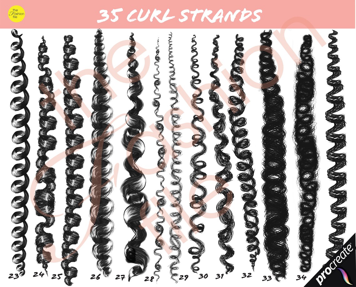 75 PROCREATE HAIR BRUSHES Curly Kinky Coily Wavy African Etsy