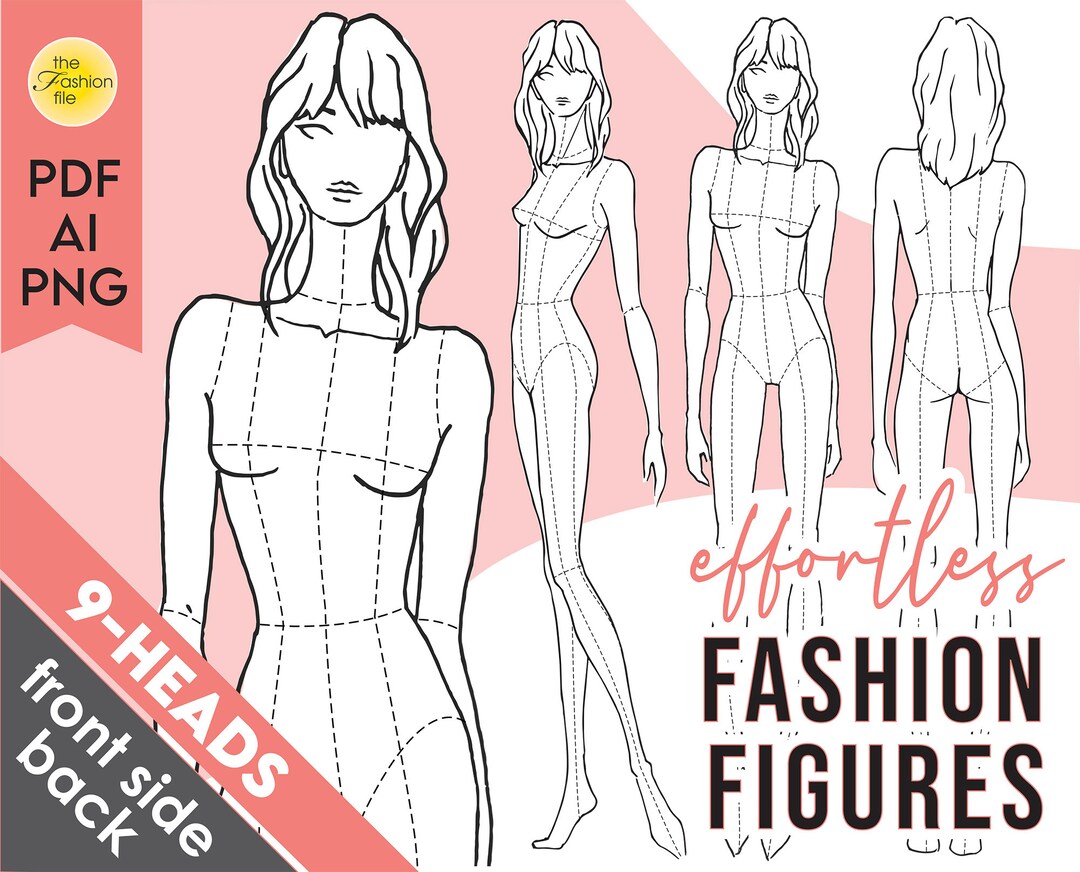 Fashion ILLUSTRATION CROQUIS TEMPLATES Printable Pdf Ai - Etsy