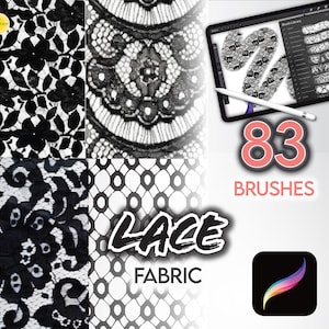 83 PROCREATE FASHION BRUSHES • Lace Fabric Textures Brushes for Clothing Fishnet Tulle Mesh Floral Encaje Dentelle Bridal Lingerie Brushset