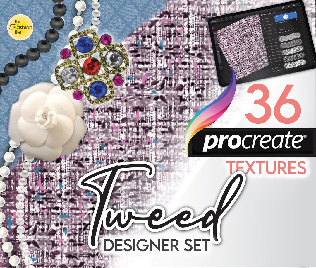 33 PROCREATE FABRIC TWEED Texture Brushes Free Pearls Etsy